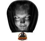 Headrest cover seen from the driver seat