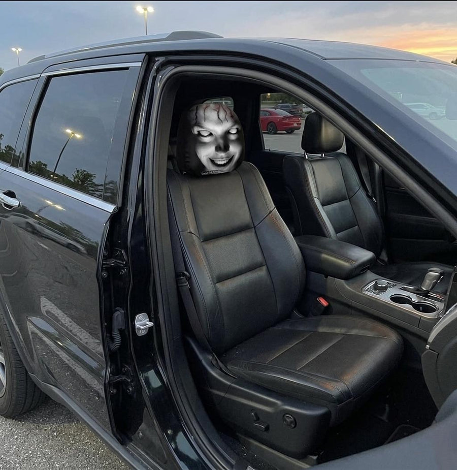 Customer photo of the headrest cover fitted in a car